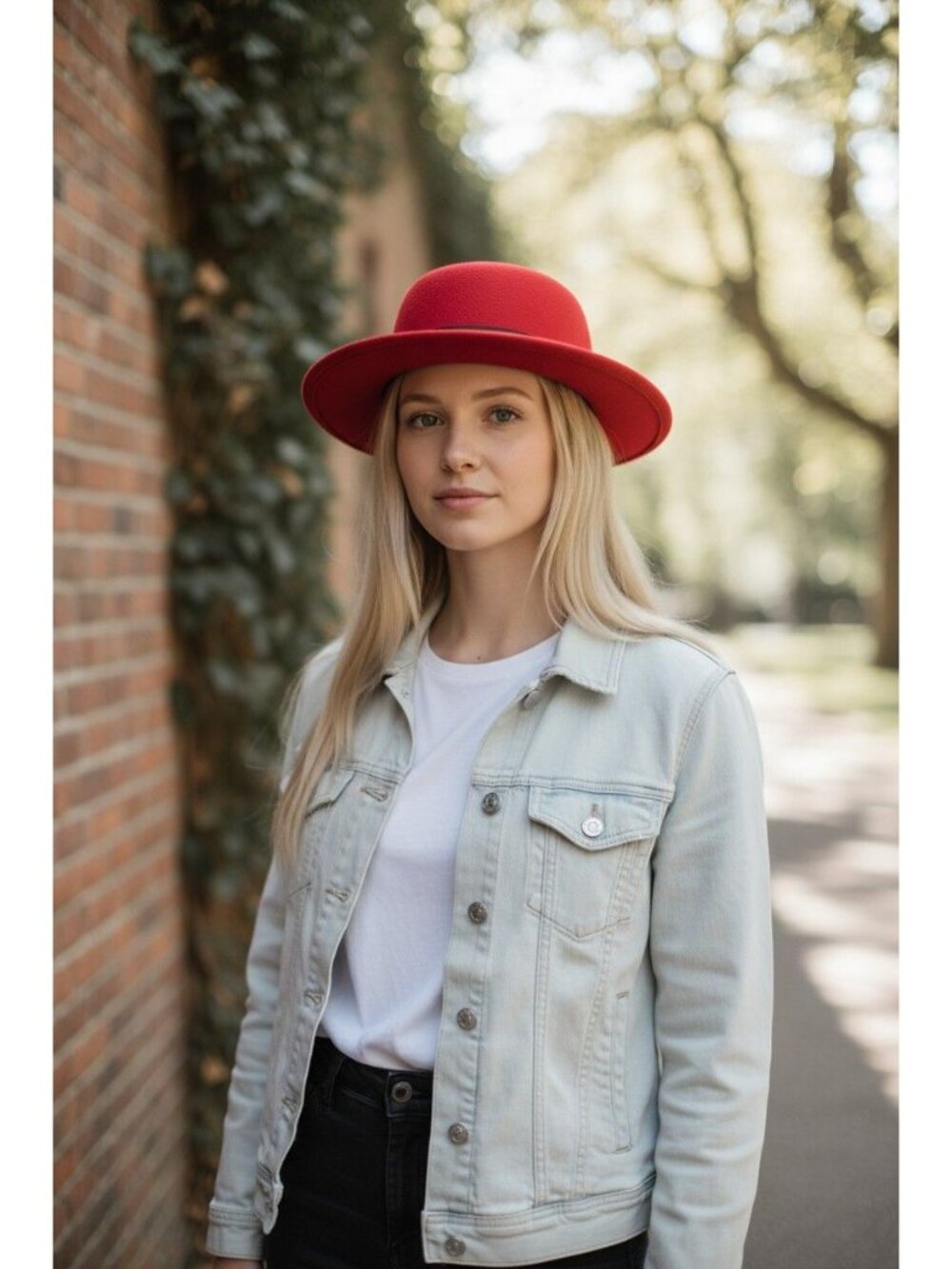 Ann Taylor Doeskin Red wool hat 7" inside diameter